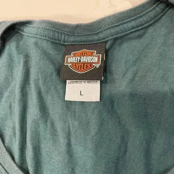 Harley Davidson Motorcycles Gold Graphic T Shirt Valencia Espana Women’s Large - Picture 3 of 5